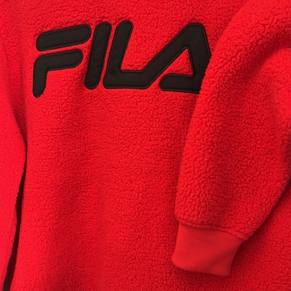 FILA Size XL Red Sherpa Hoodie New Without Tags NWOT - Picture 4 of 4